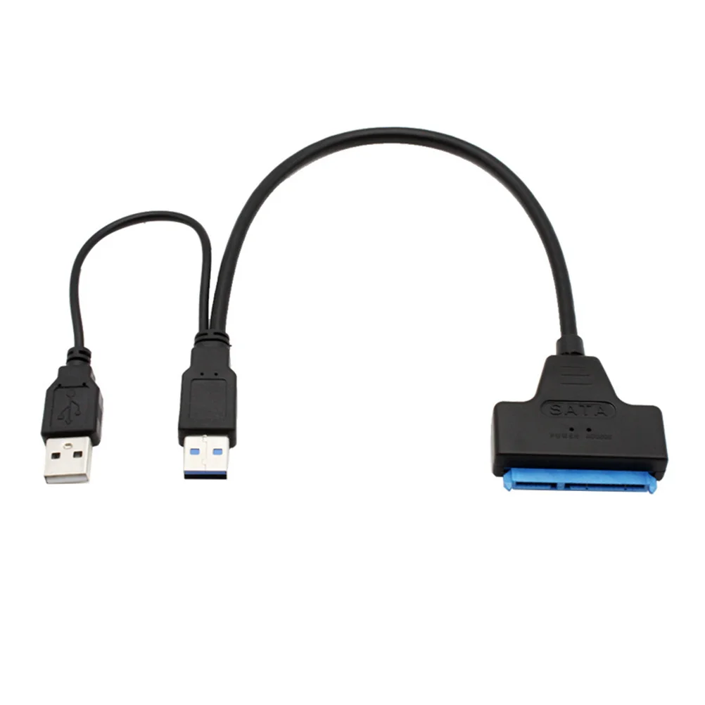 

Dual USB 3.0 to Hard Drive Data Cable 22pin 2.5 Inch Easy USB to Adapter Cord Plug and Play Support SSD