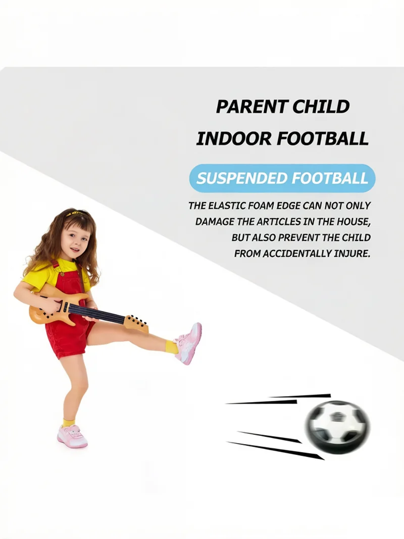 

Indoor Hovering Air Cushion Soccer Toy Electric, LED Lights,Music,Dual-Player Competitive Parent-Child Interactive Football Game