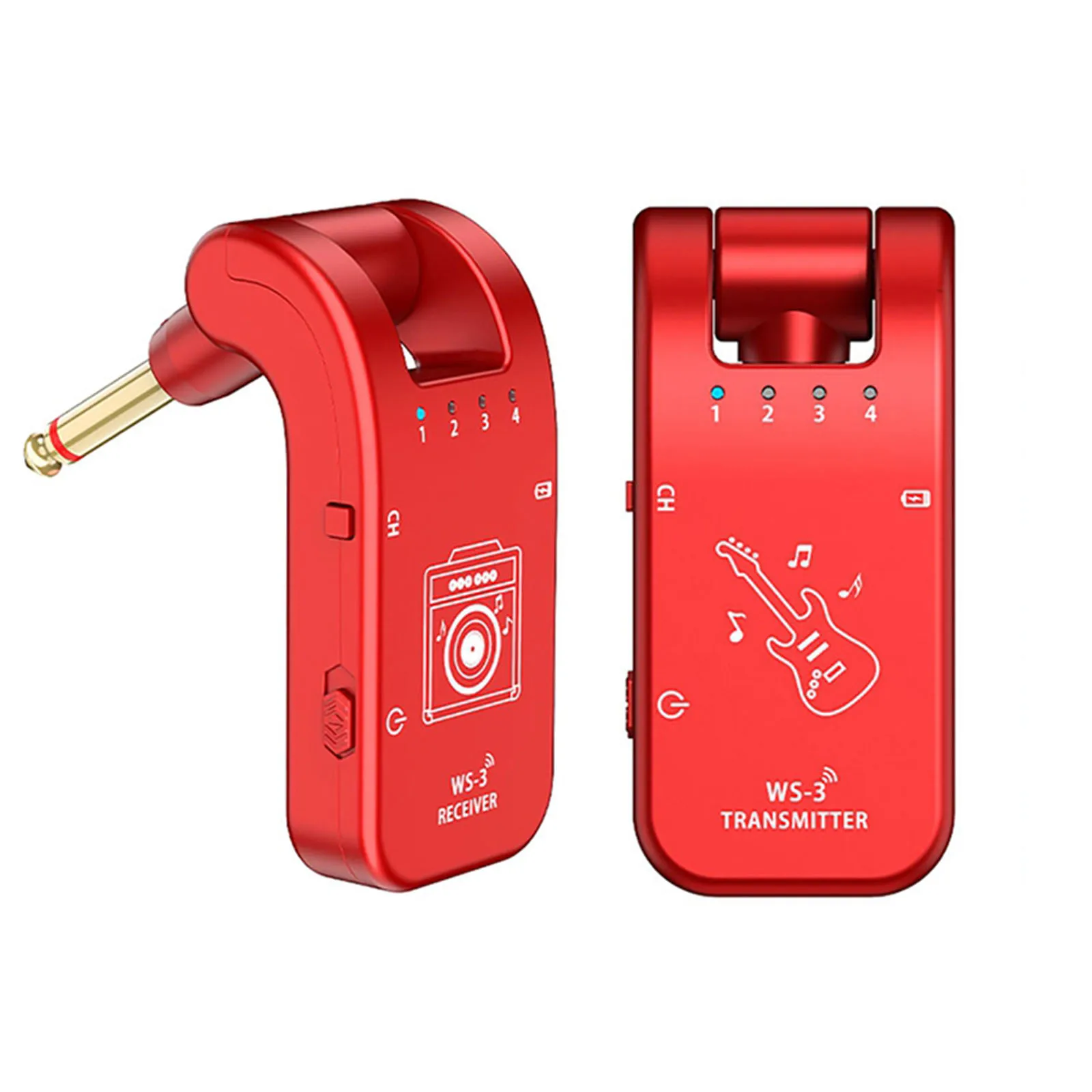WS-3ระบบรับส่งสัญญาณกีตาร์ระบบไร้สาย UHF แบบสำหรับตัวรับสัญญาณ WIFI เครื่องขยายเสียงเบสกีต้าร์ไฟฟ้า