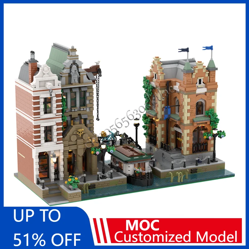 

5479 шт. MOC креативный городской вид на улицу модульная роскошная модель сообщества архитектурный строительный блок детская сборка кирпичи игрушки подарок