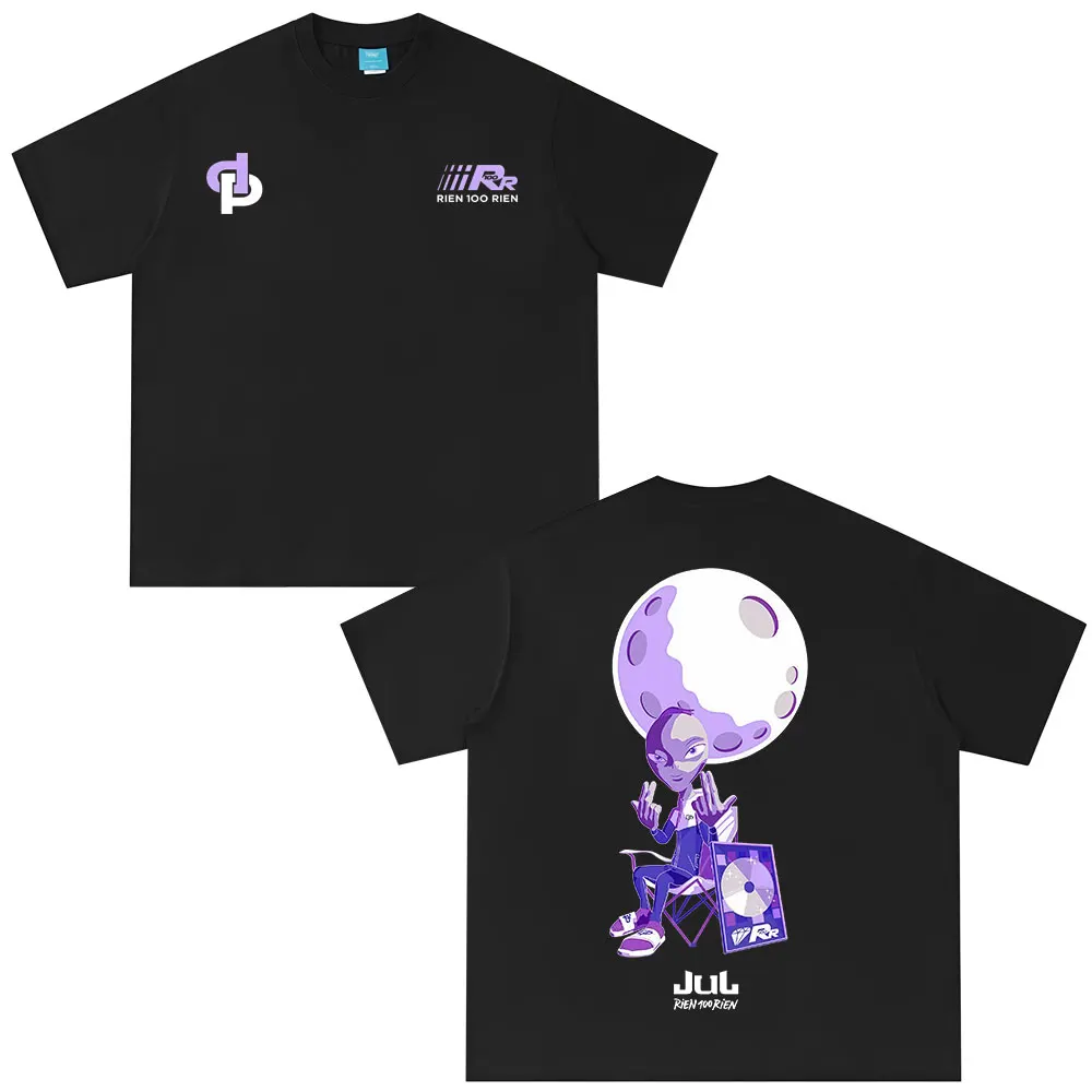 فرنسا مغني الراب يوليو رين 100 رين ألبوم ميرش تي شيرت الرجال النساء الملابس موضة الهيب هوب تي شيرت عادية القطن قصير الأكمام التي شيرت #1