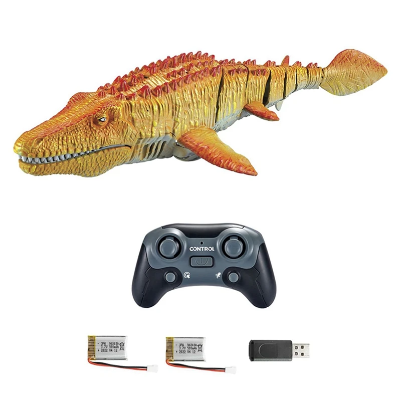 2.4G RC Dinosaur Toys For Kids, RC Water Toys RC Boat With Lightfor Swimming Pool Water Toys (With 2 Batteries)