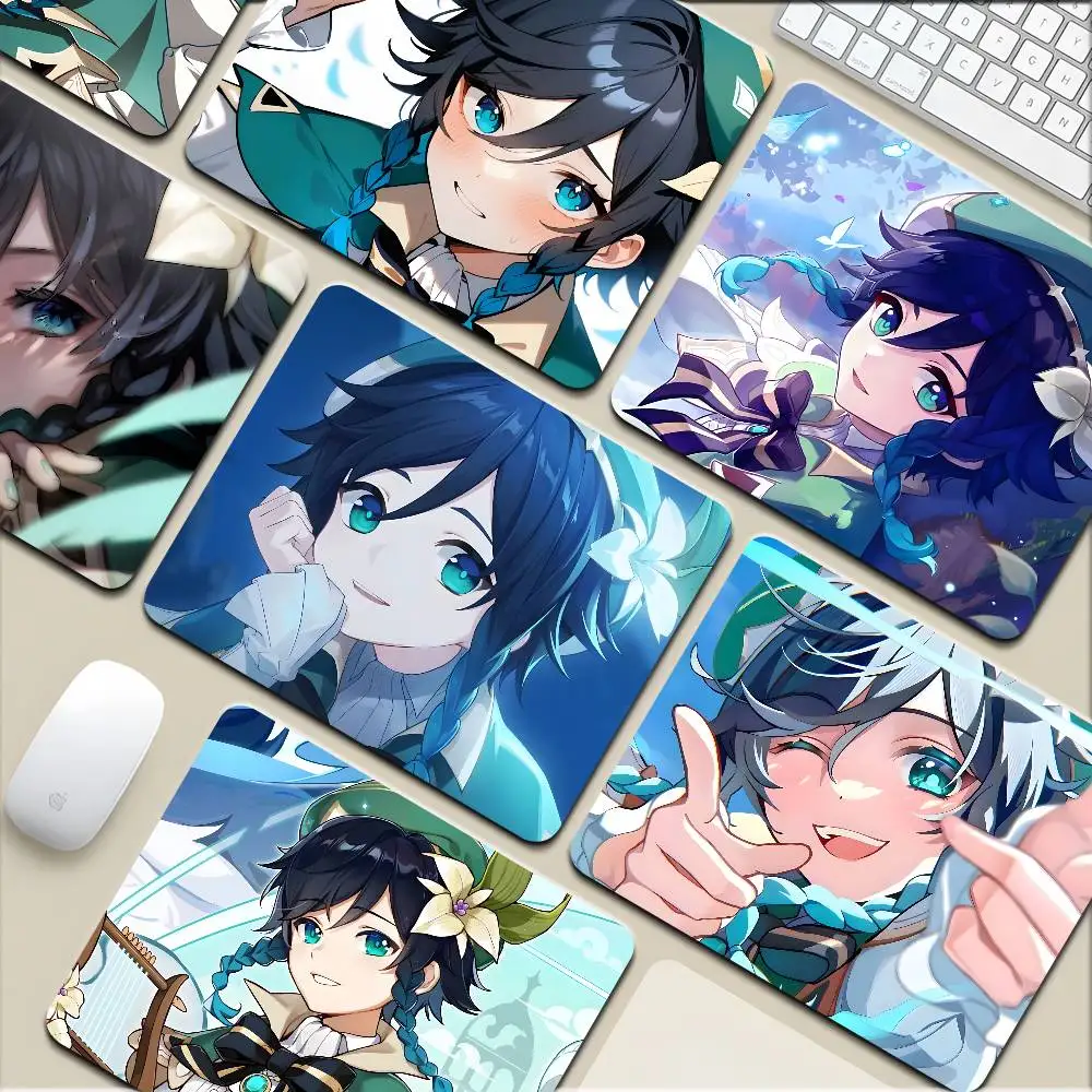 1pc Anime Genshin Impact Spiel Barbatos Venti Kleine Mousepad Tastatur Pad Laptop Kissen Nicht-slip Deskpad