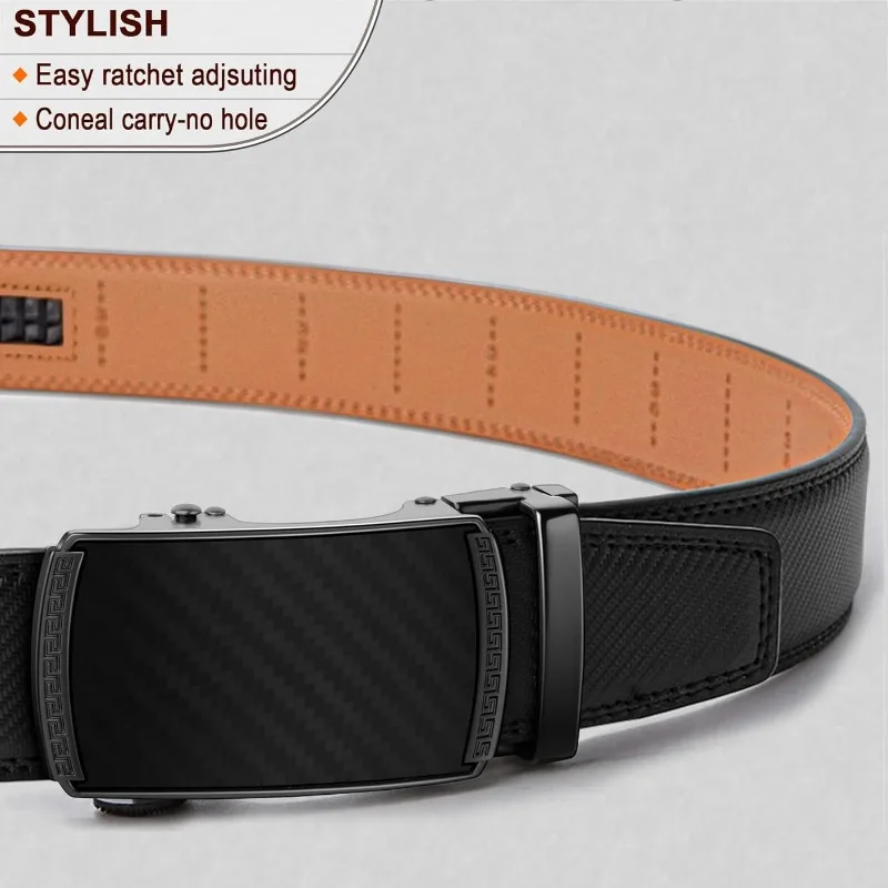 Men\'s leather belt new high-end youth automatic buckle Korean version business genuine cowhide versatile pants belt light luxury