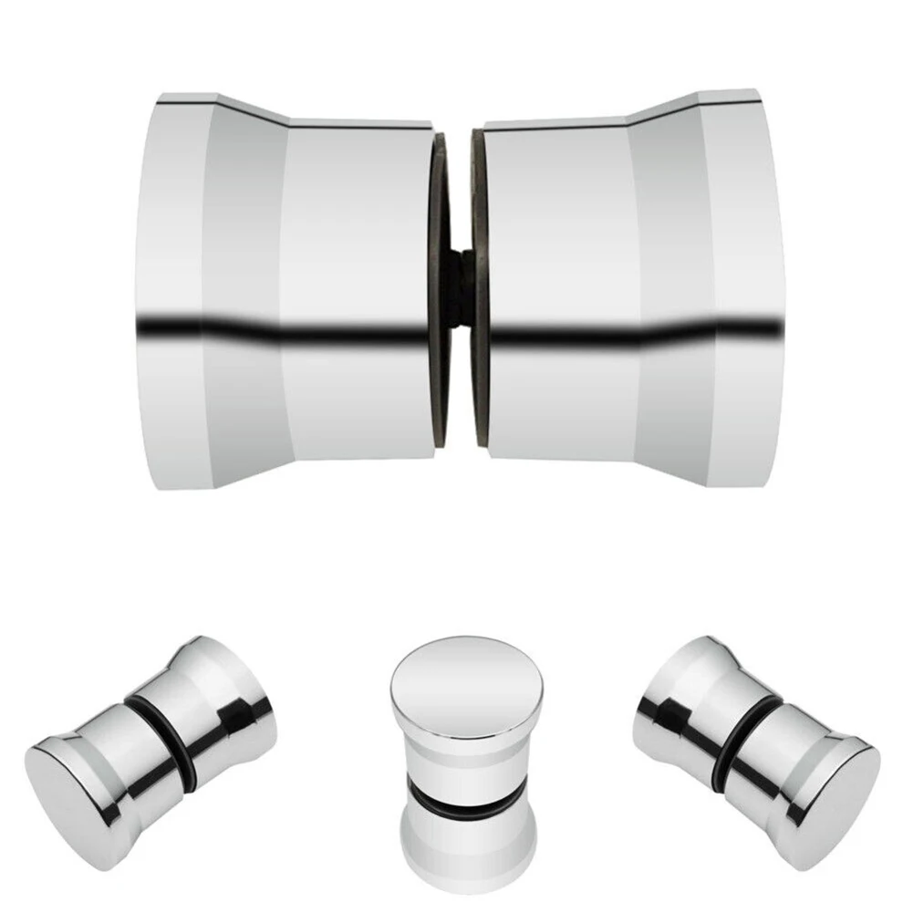 1pc Stylish Shower Glass Door Handle Sliding Shower Doors Knob Single Hole Handle Pull Hardware for Bathroom Glass Doors