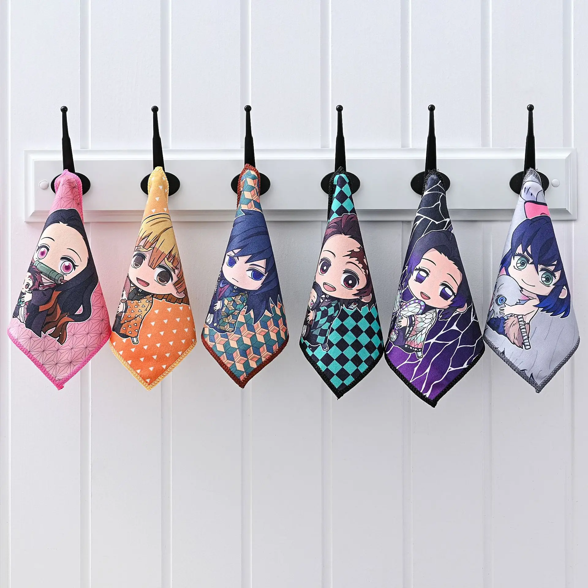 Anime Demon Slayer Cosplay Cartoon Fiber Printing Kerchief Small Hand Towel Handkerchief Decorate Accessories Xmas Birthday Gift