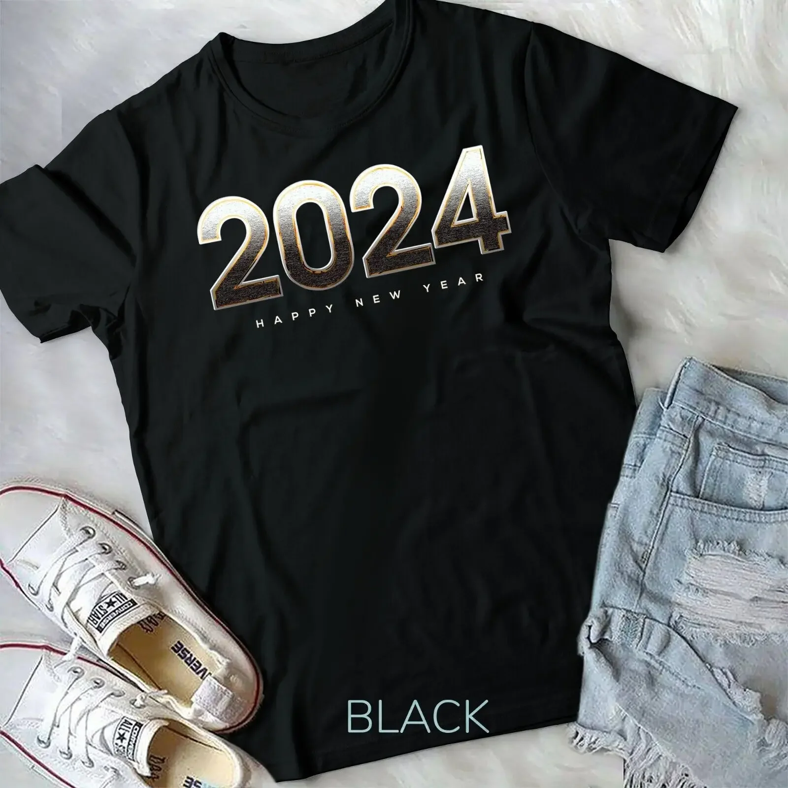 Happy 2024 New Years Eve Party Supplies 2024 Happy New Year Shirt Unisex T-shirt