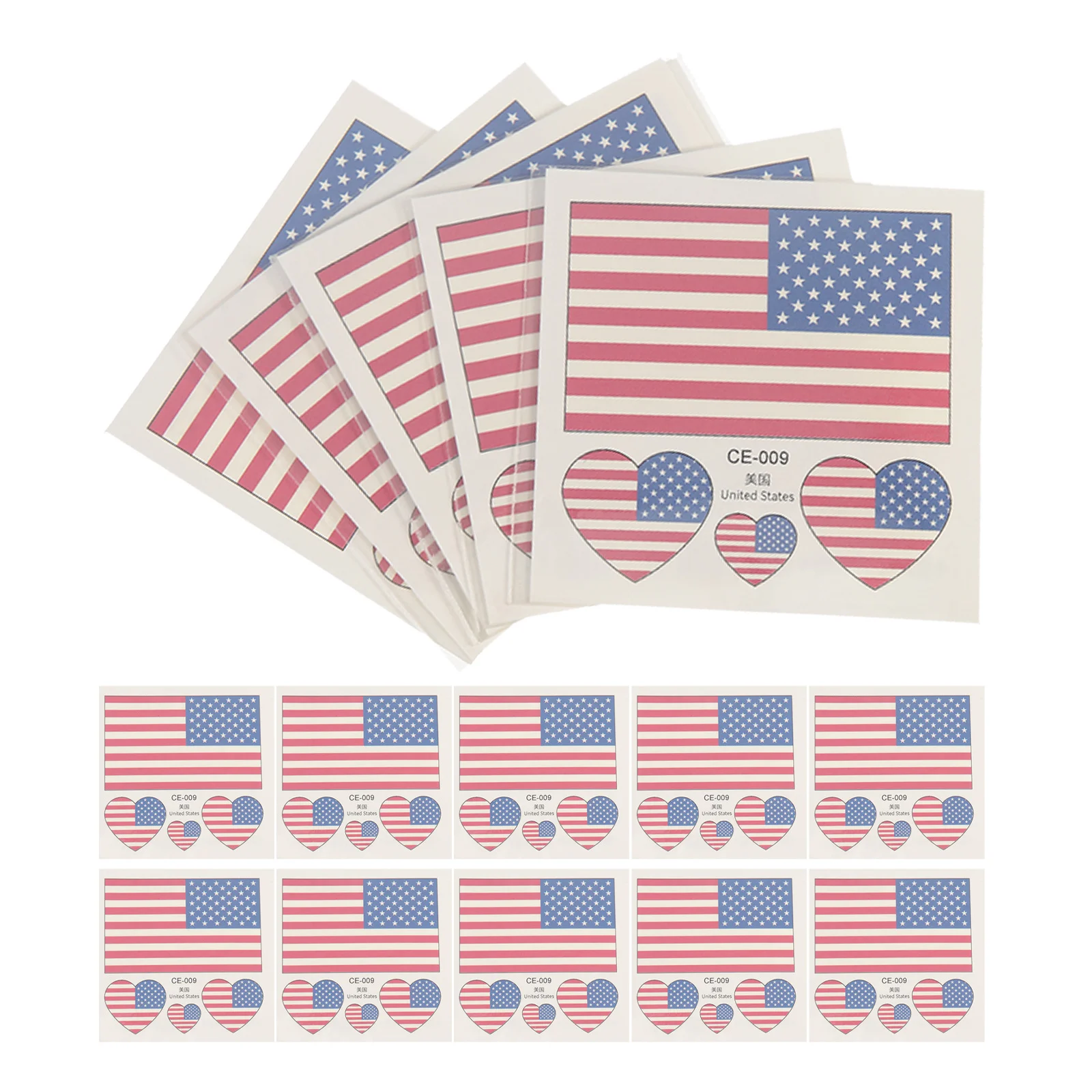 

25Pcs Fan Face Stickers American Flag Tattoos for Decor Body Mobile Pottery Waterproof Temporary Decals Suitable Gift Box