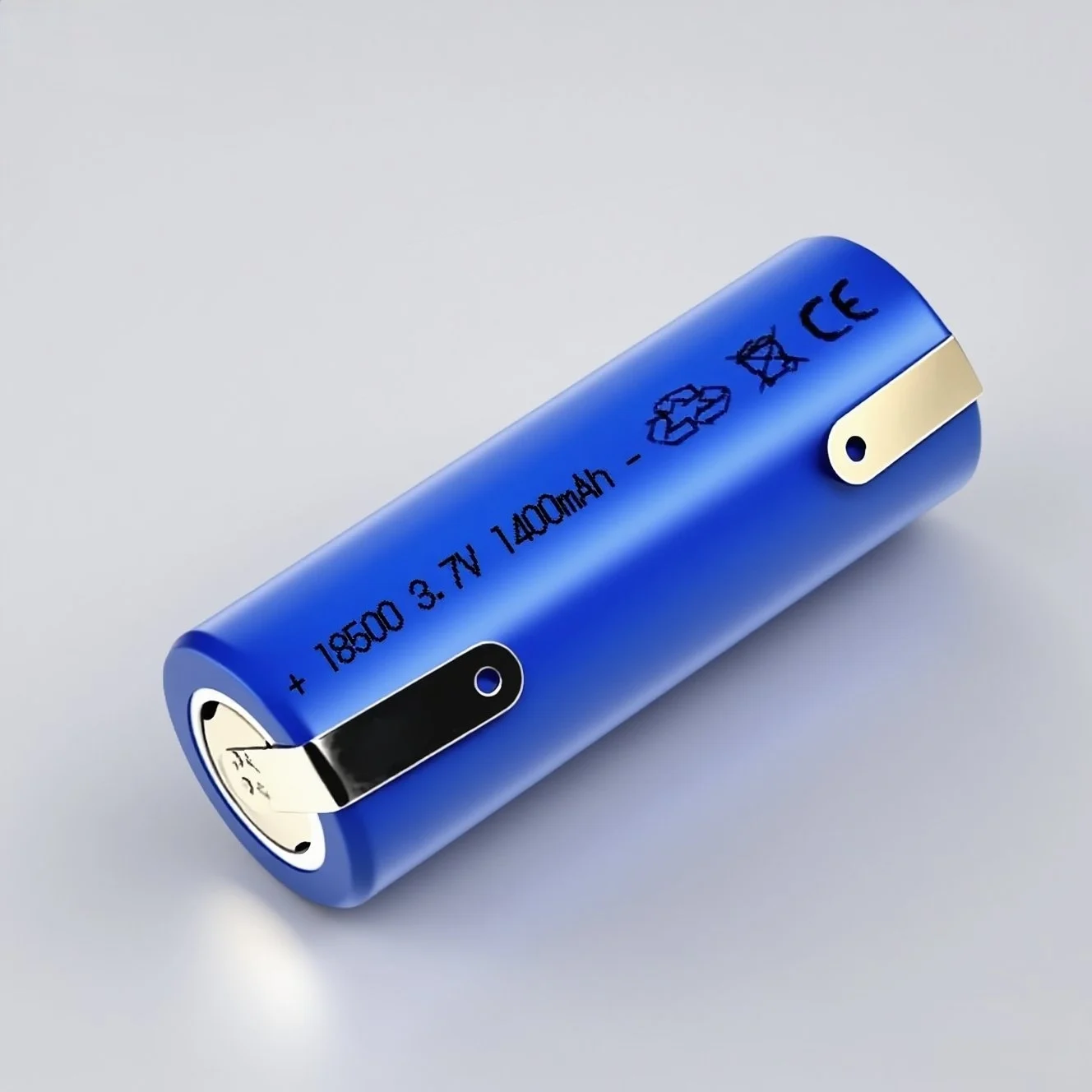 2PCS 18500 3.7V 1400mAh Li-Ion Rechargeable Batteries