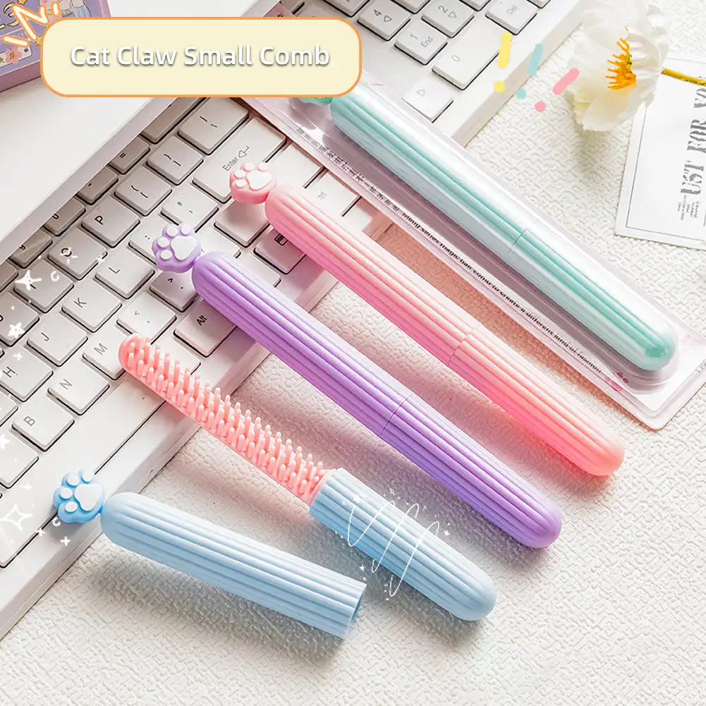 猫用の頑丈な櫛,漫画のプリント,簡単に掃除できる,防塵,家具,ふた,小さい