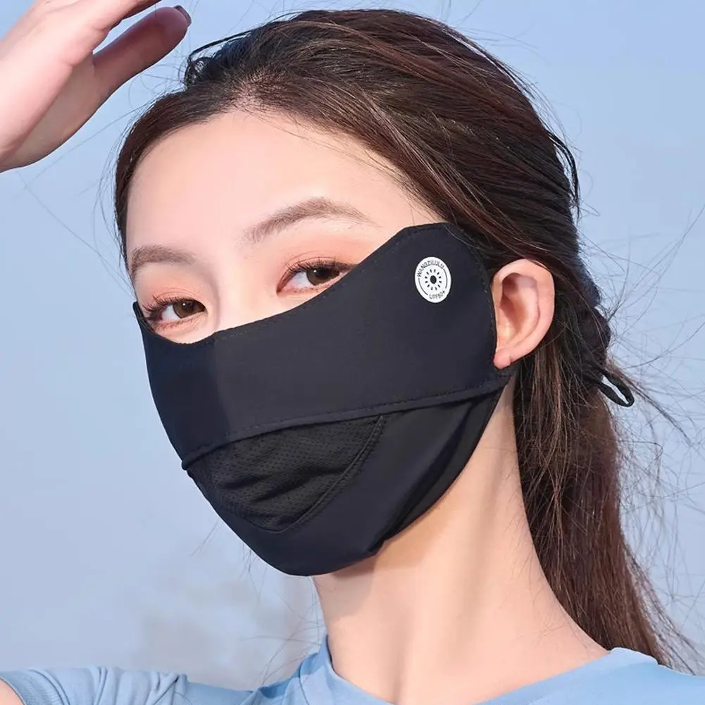 Cycling Ice Silk Face Mask Anti-UV Sun Protection Summer Unisex Adjustable Breathable Bandana Hunting Running Sport Mask Scarf