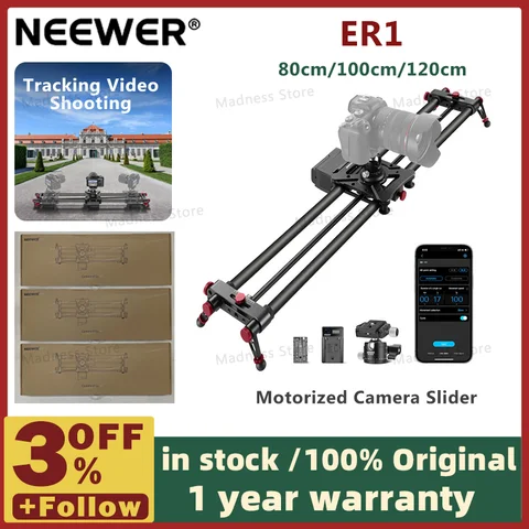 -NEEWER ER1 Motorized Carbon Fiber Camera Slider Designed for videographers with carrying bag, optional remote