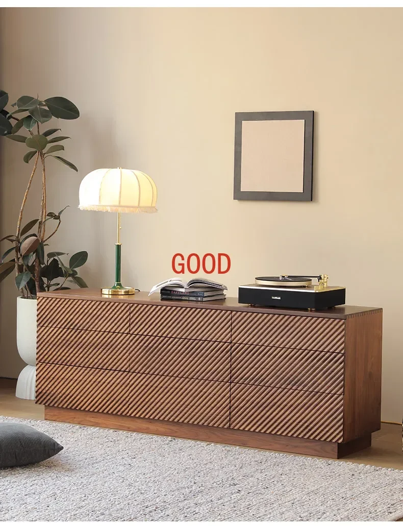 

North American black walnut, living room storage locker Nordic, bedroom, chest of drawers