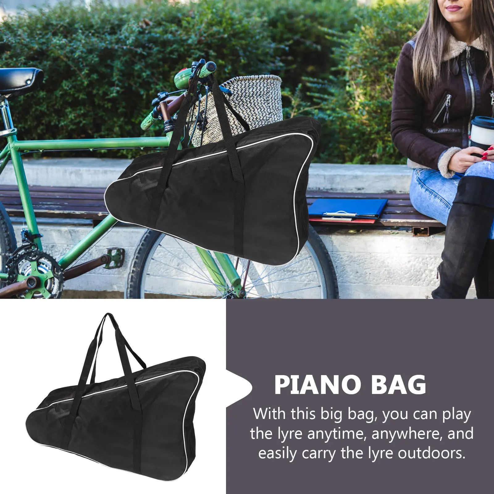 

Lightweight Compact Lyre Harp Bag Oxford Cloth High Quality Workmanship Simple Elegant Design Multi Functional Travel Musician