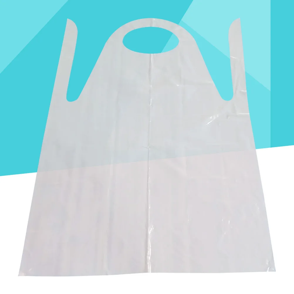 25Pcs Waterproof Disposable Plastic Aprons Cooking Painting Hotpot Picnic Protective Apron Disposable Aprons Apron for Cooking