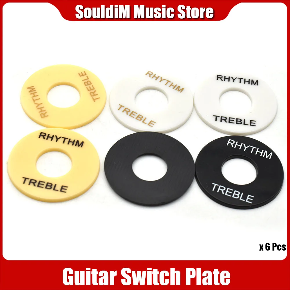 3Pair ABS Guitar Toggle Switch Plates Washers Rythm Treble Rings DIY for LP Electric Guitar Replacement Parts