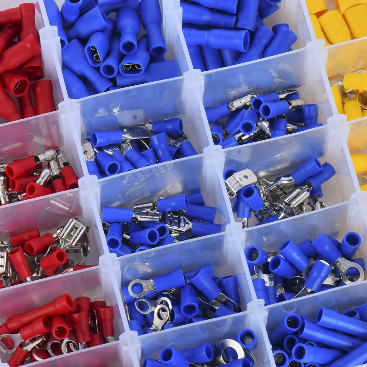 

480 Pcs Wire Terminals Crimp Connectors Terminal Box Spade Barrel PVC Sheath Automotive Home Storage Box