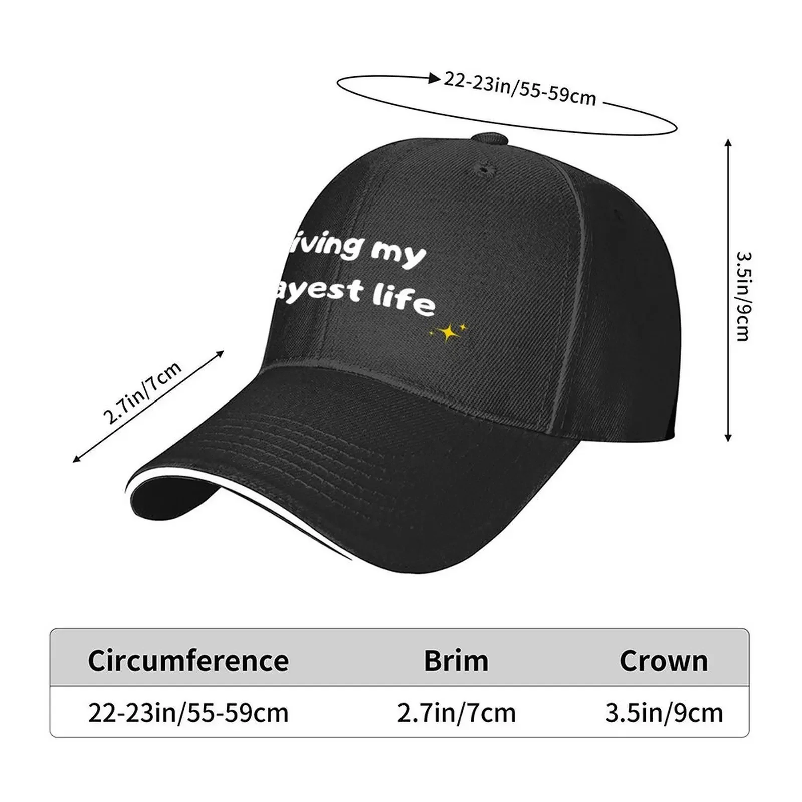 Living my okayest life ,funny graphic tee shirt Baseball Cap Thermal Visor beach hat dad hat Trucker Cap Men's Women's