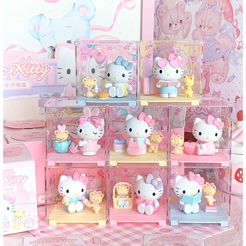 Autêntico hellokitty querida playmate série caixa cega micro caixa artesanal boneca decoração menina presente de aniversário