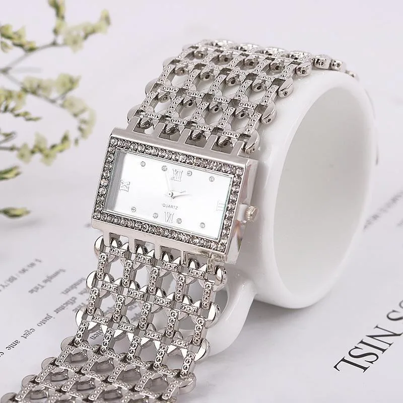 أزياء العلامة التجارية الفاخرة ووتش المرأة مربع الفولاذ المقاوم للصدأ ساعات يد مزاجه السيدات كوارتز ساعات المعصم Reloj Mujer