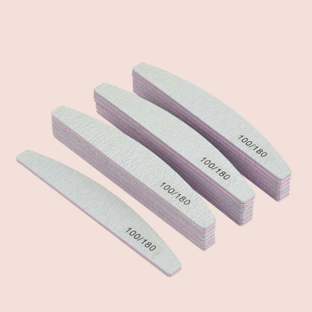 10 Stück professionelle Nagelfeilen, wiederverwendbar, doppelseitig, 100/180er Körnung, für Nägel, Maniküre, Salon-Werkzeugset