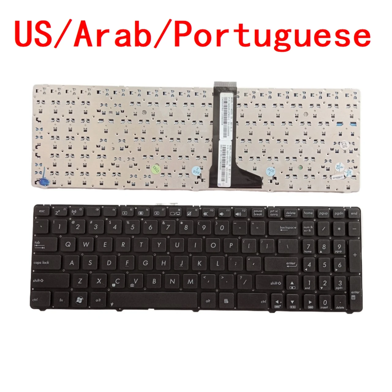 

New US Arab Portuguese Laptop Keyboard For ASUS U52 U52F U52Jc U53 U53F U53Jc U53SD U53SD U56 U56E Notebook PC Replacement