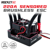 ROCKET-RC 220A Brushless ESC  2-4S Speed Controller 7.4V/6A BEC with Heatsink for 1/8 RC Car Off Road Buggy Replacement Parts