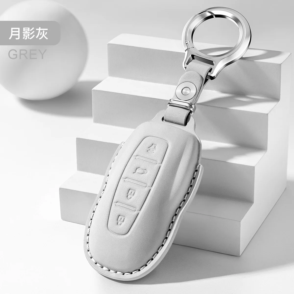 For Ford Lingrui Car Key Cover, First-layer Cowhide, High-end Key Case Buckle Interior Modification modern fashion style