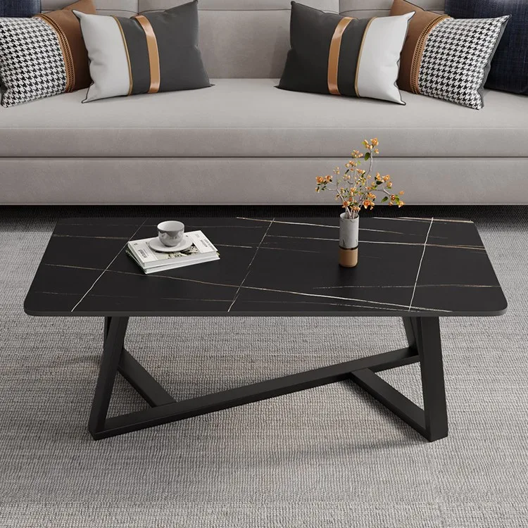 Light luxury office coffee table, modern simple living room, small family coffee table, rectangular coffee table, slate