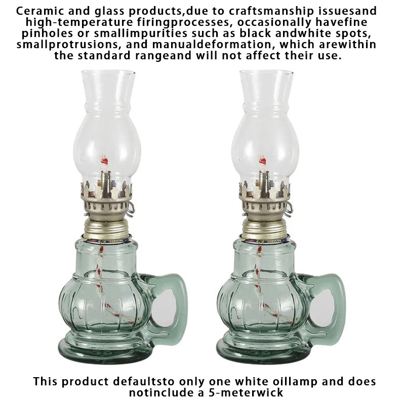 1/2 stuks retro winddichte glazen lamp mini kerosine olielampen met handvat voor gebruik binnenshuis noodverlichting kerst bruiloft decor