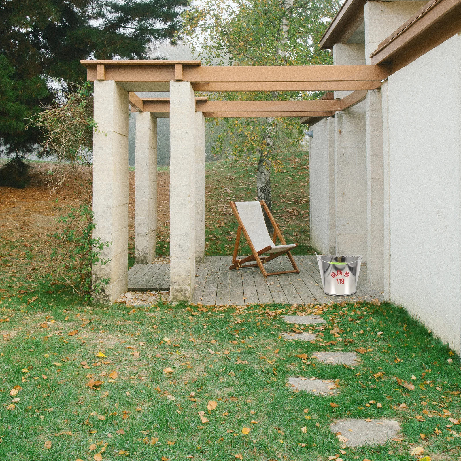 Durable Stainless Steel Emergency Sand Bucket Heat Resistant Practical for Fire Home Use Emergency Sand Bucket