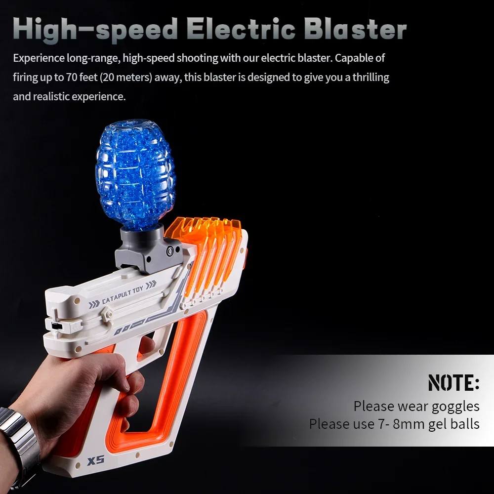 Elétrica Contínua Alta Velocidade Tiro Gel Ball Toy Gun, Adequado para Tiro ao Ar Livre, Jogos de Equipe, Dia das Bruxas, Presentes de Natal