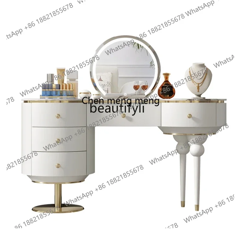 

xx1Light luxury dresser bedroom modern simple small makeup table rock slab new makeup table