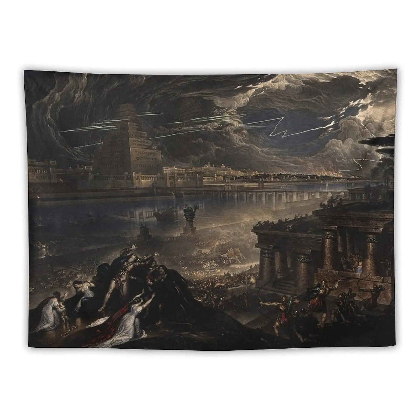 

John Martin, The Fall of Babylon Tapestry Wall Tapestries Decor Home Bed Room Decoration Outdoor Decoration Tapestry