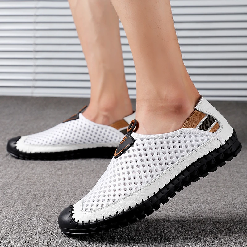 

One Step Lazy Person Comfortable Rubber Shoes Fashionable Breathable Large Size Men's Shoes Outdoor Car Casual Mesh Shoes