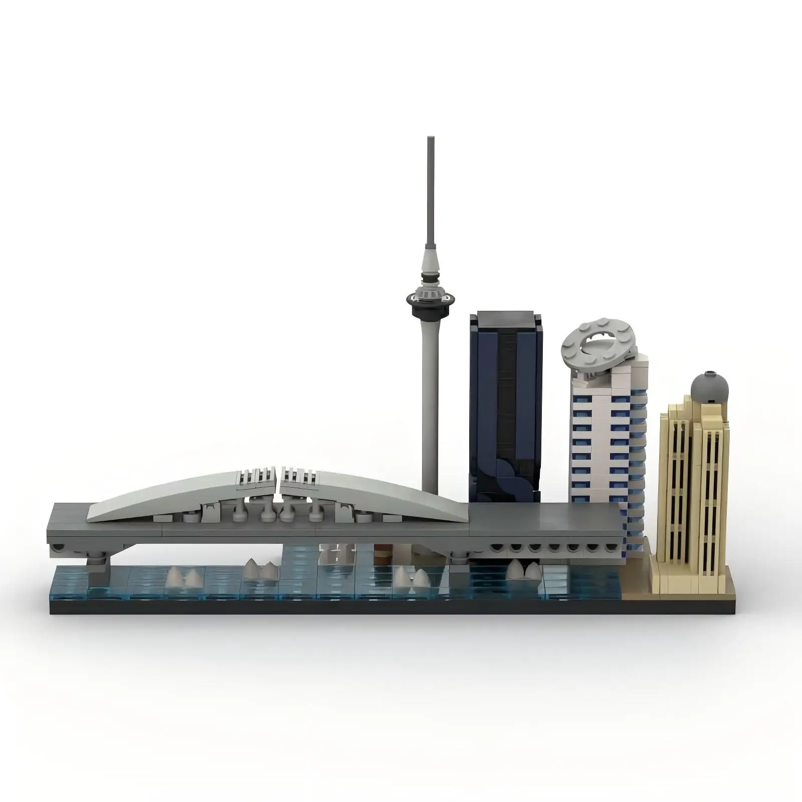 MOC 都市建築ストリートビューシリーズオクランドスカイラインビルディングブロックモデル DIY キッズパズル組立玩具大人の誕生日ギフト