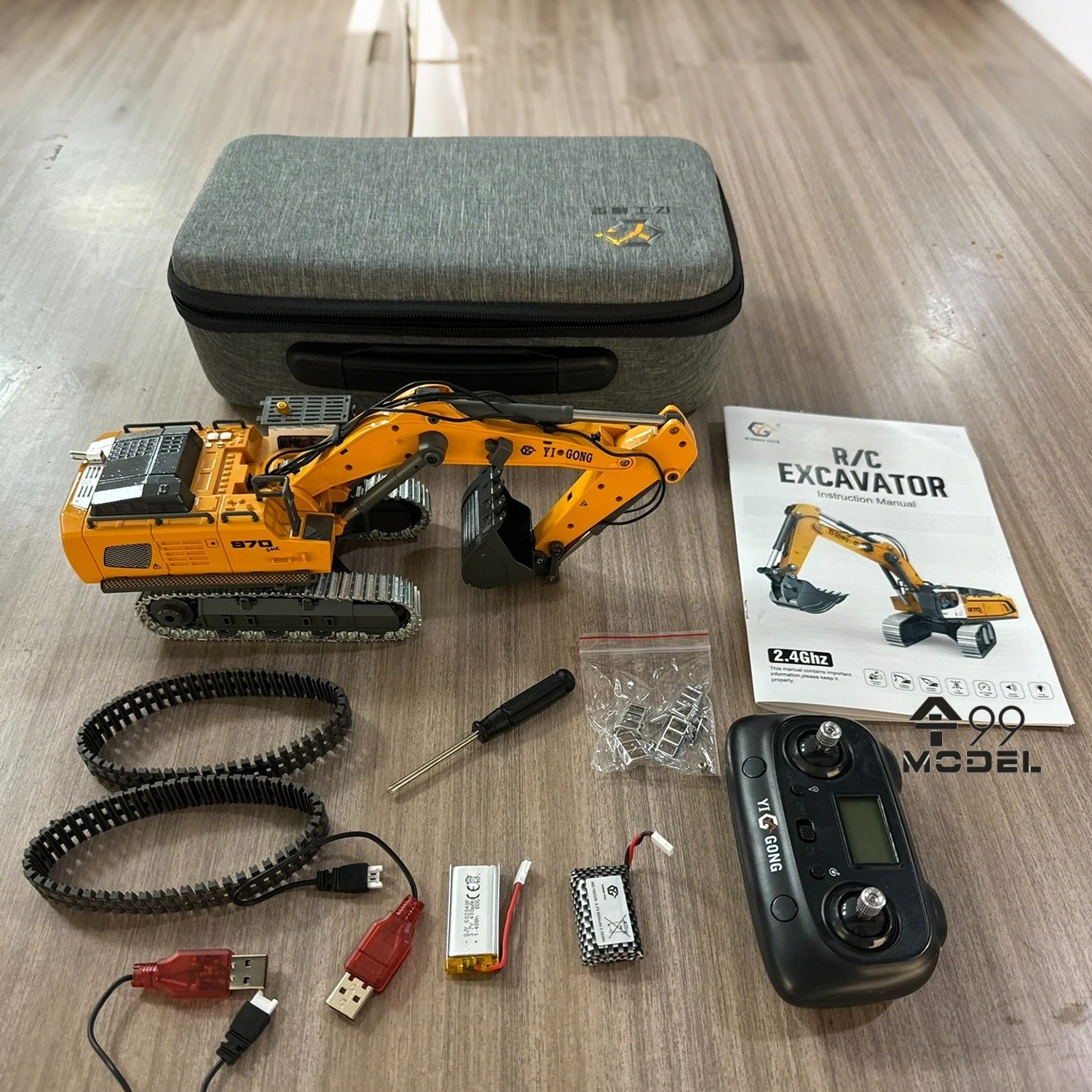 1/50 حفارة RC صغيرة 520 970 حفارة محاكاة كهربائية سطح المكتب RC سيارة لعبة الميكانيكية لودر أطفال بالريموت كنترول المتحمسين هدية