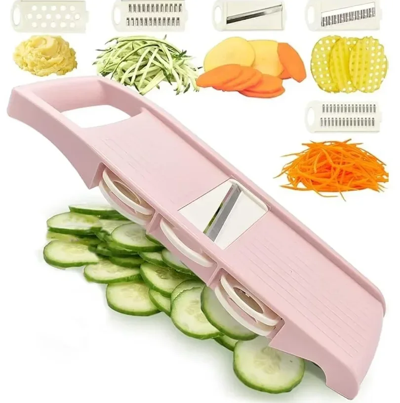 DIXSG 5 in 1 Multi-Functional Vegetable Chopper Onion Chopper Food Chopper Kitchen Mandoline Slicer Veggie Dicer Cutter
