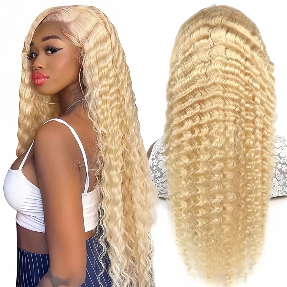 

Blonde 613 Colored 200 Density 13x6 Hd Lace Frontal Wig 100% Brazilian Curly Human Hair Cheap Wigs for Women on Clearance Sale