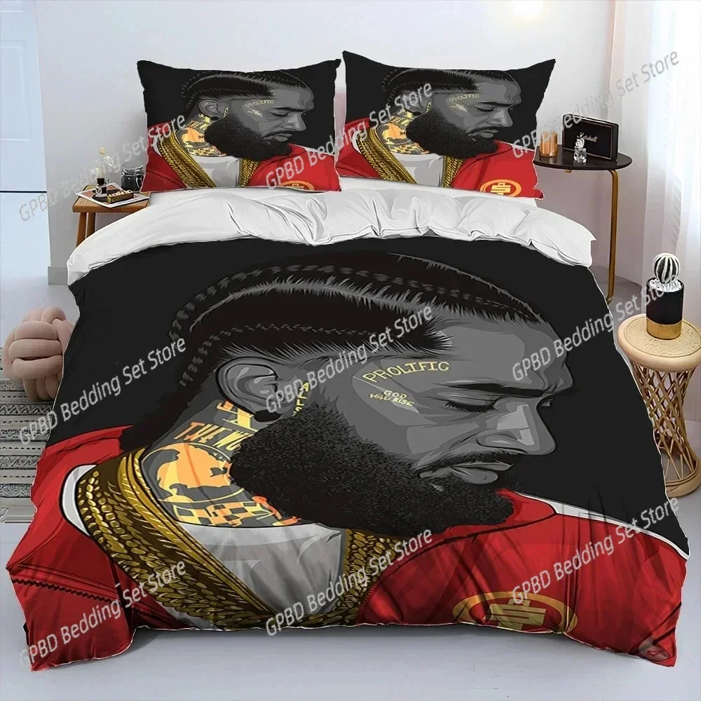 

Luxury New Hip Hop Art Rapper Legend Star Bedding Set Duvet Cover Bed Set Quilt Cover Pillowcase Comforter king Queen