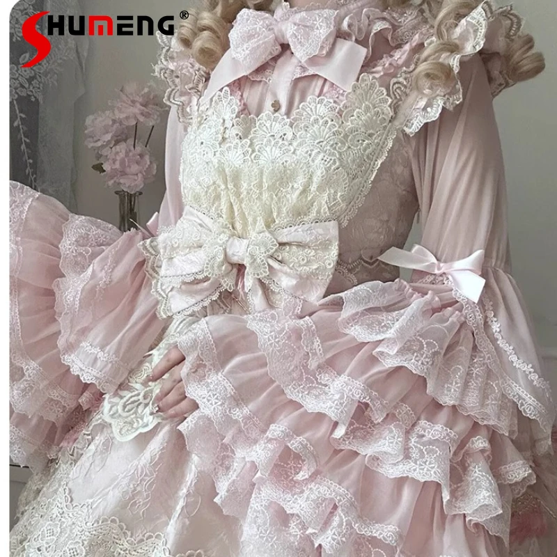 

Original Sweet Girl Lolita Style Inner Shirt Autumn New Women Slim-Fit Lace Ji Sleeve Bottoming Shirt Elegant Retro Tops Mujer