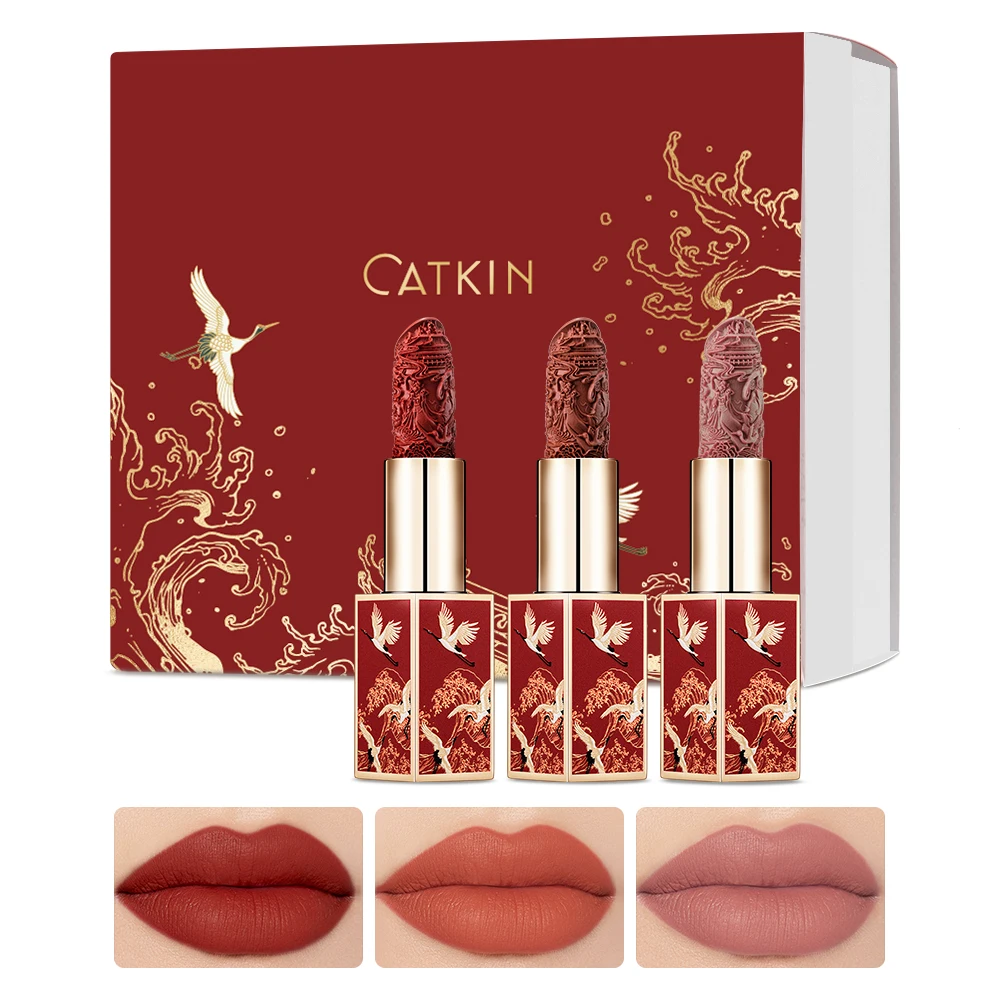 

CATKIN Matte Lipstick 3PCS SET With Gift Box, Long Lasting Lightweight Soft and Ultra Hydrating Lipsticks