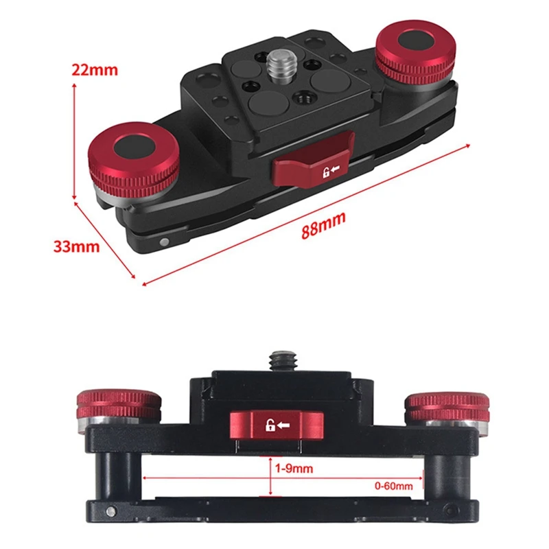 Clip per cintura in vita per fotocamera nera supporto per piastra a sgancio rapido strumento per interruttore rapido Anti-vibrazione per morsetto per treppiede con tracolla cardanica SLR