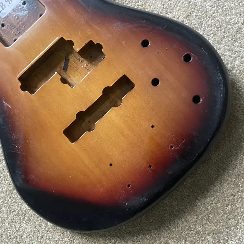 IB910 Tobacco Sunburst Color Active Precision&Jazz Bass Body Semi Finishing in Solid Wood Righty for Electric Bass DIY Replace