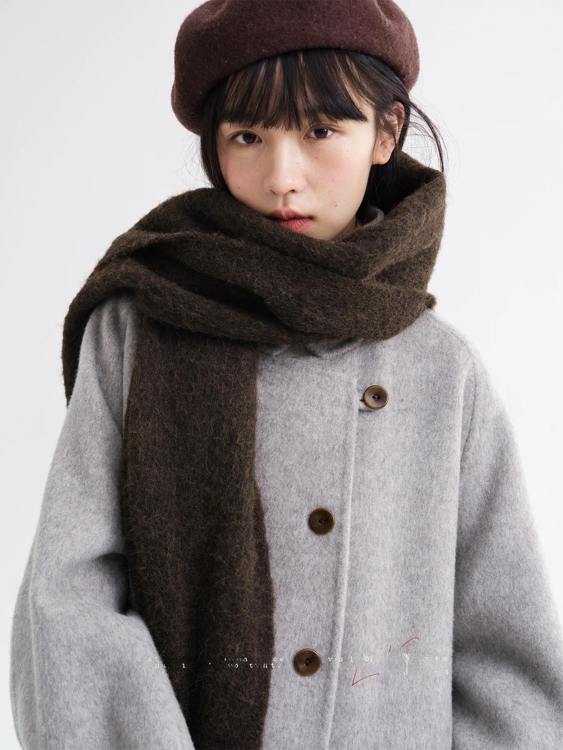 

Свободное двустороннее шерстяное пальто с длинным ворсом, модное, художественное, теплое, для повседневной носки, китайского производства