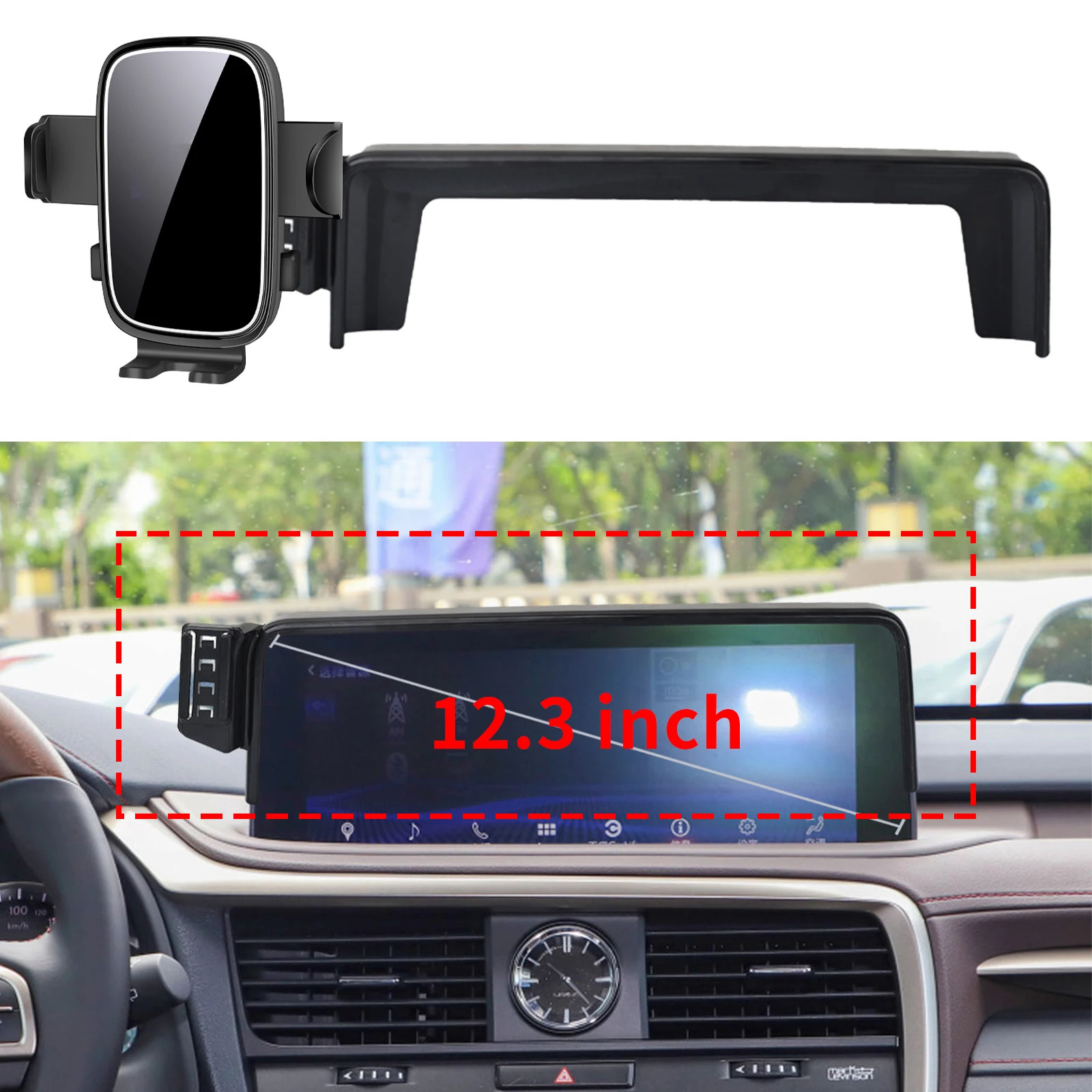 

fit for Lexus RX 2020 2021 2022 (12.3in/8in) Custom Fit Phone Holder Mount Dashboard Screen Base No Drill Car​​ accessoires