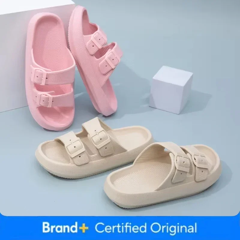

New Women's Beach Slippers Thick Bottom Anti-Slip Home Outdoor Sandals Comfortable EVA Material Pure Color Slippers