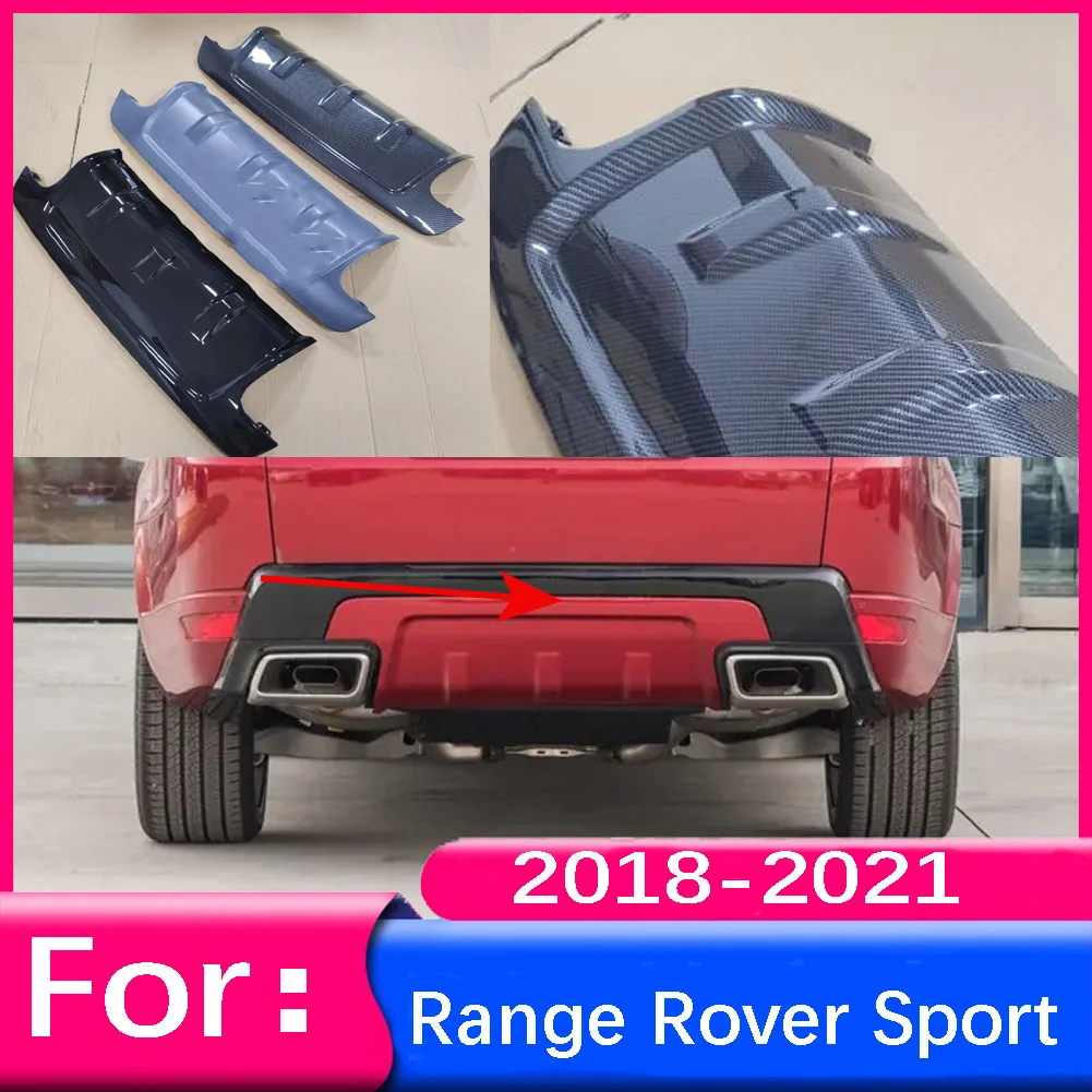 For Land Rover Range Rover Sport 2018-2021 Car Rear Trunk Diffuser Bumper Lip Spoiler Tow Hook Cover Guard Board Skid Plate Trim