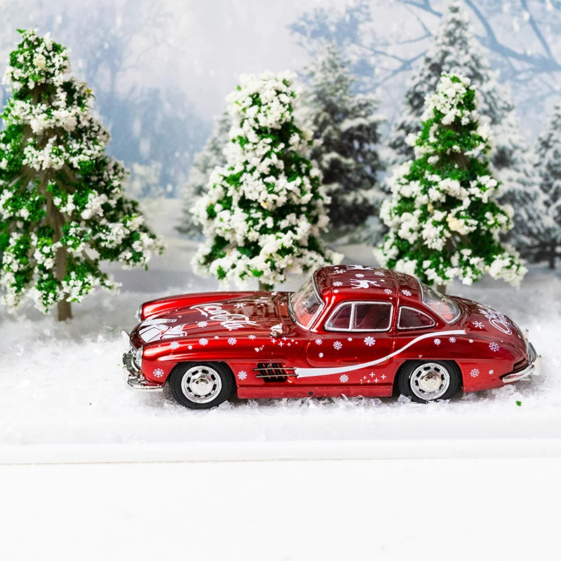 Seeker 1/64 Mercedes Benz 300sl Christmas Edition Alloy Toy Diecast Metal Model Gift