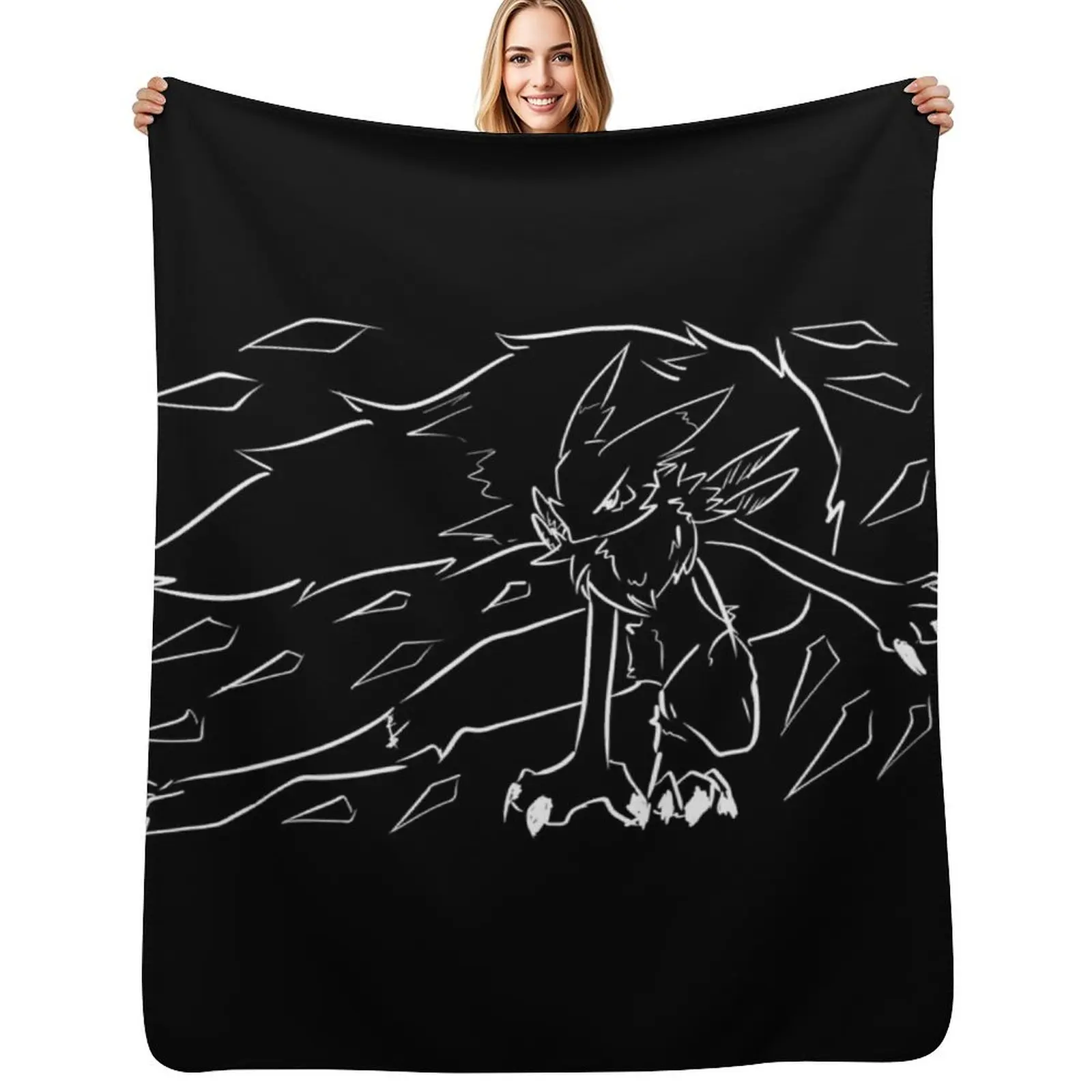 

Мягкое и уютное одеяло с рисунком человеческой фигуры в стиле линейной графики Fox Line Art для домашних животных, детей и взрослых